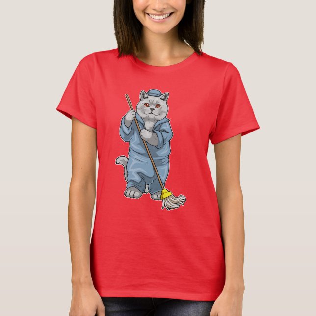 Camiseta British Shorthair Cleaner Mop (Anverso)