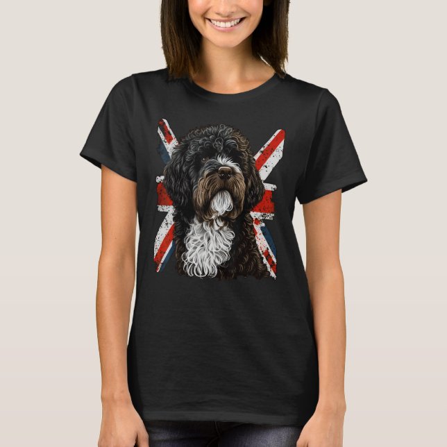 Camiseta British UK Portie Dog on Great Britain Portuguese  (Anverso)