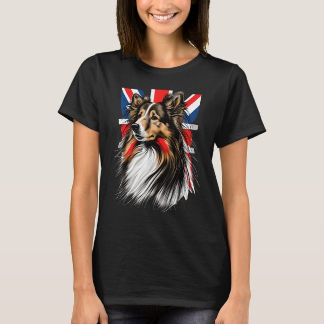 Camiseta British UK Sheltie on Great Britain Shetland Sheep (Anverso)