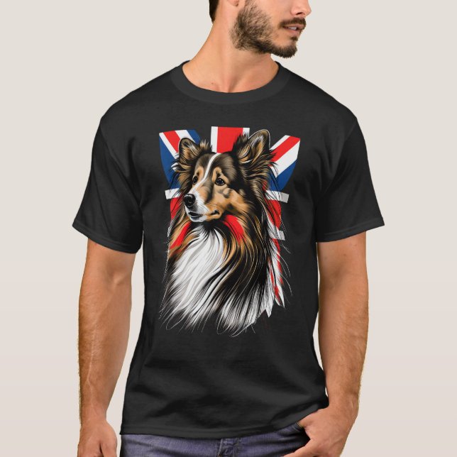 Camiseta British UK Sheltie on Great Britain Shetland Sheep (Anverso)