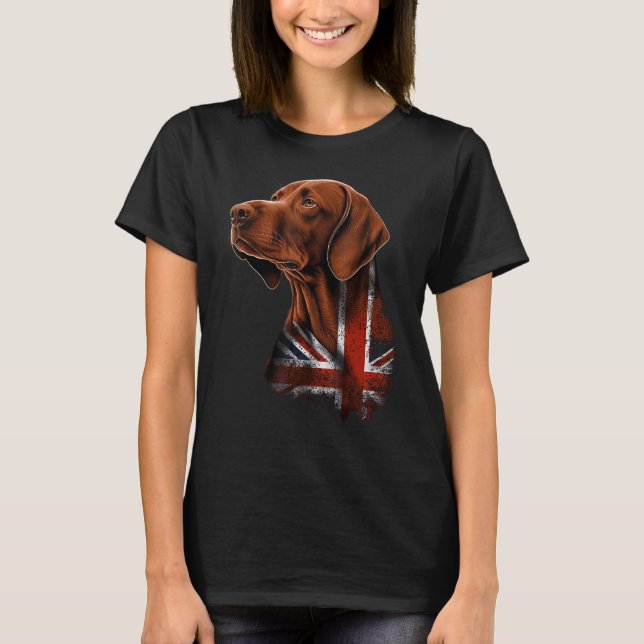 Camiseta British UK Vizsla on Great Britain Vizsla (Anverso)