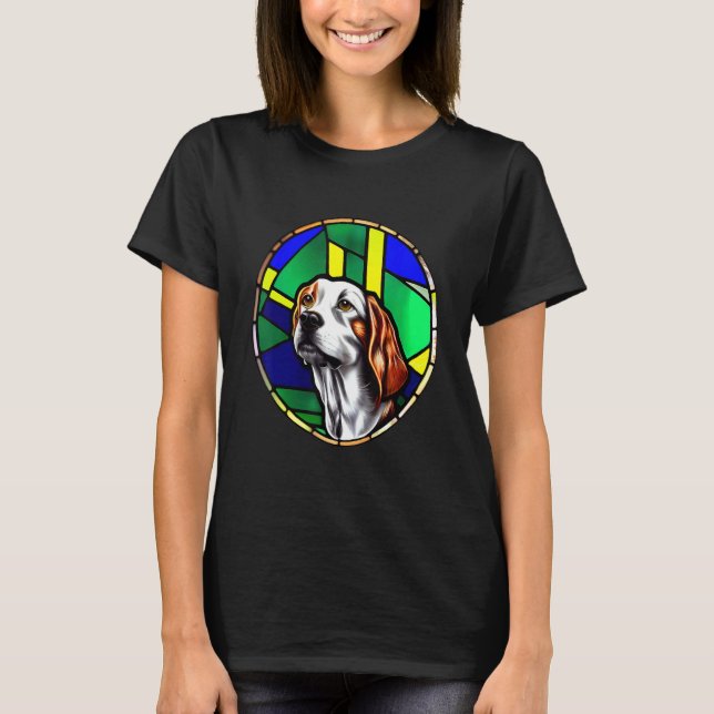 Camiseta Brittany Spaniel - Colorful Stained Glass_3 (Anverso)