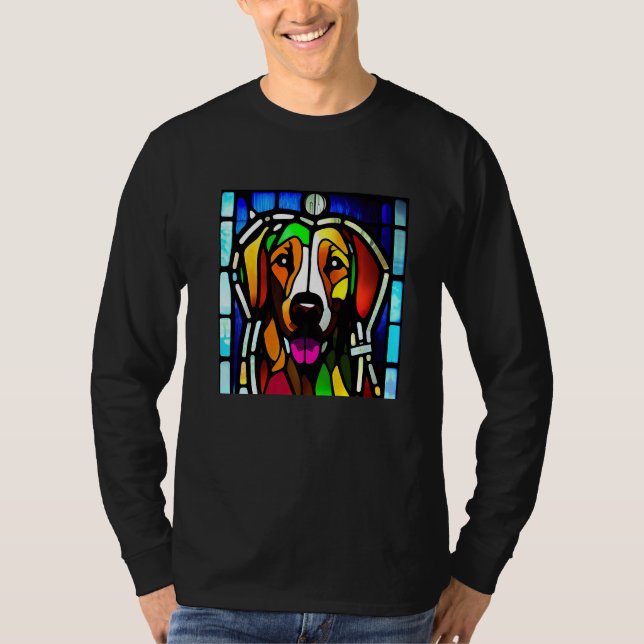 Camiseta Brittany Spaniel - Colorful Stained Glass Premium_ (Anverso)