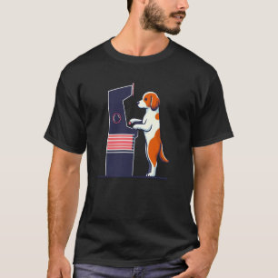 Camiseta Brittany Spaniel Jugando Arcade Retro Gamer Perro
