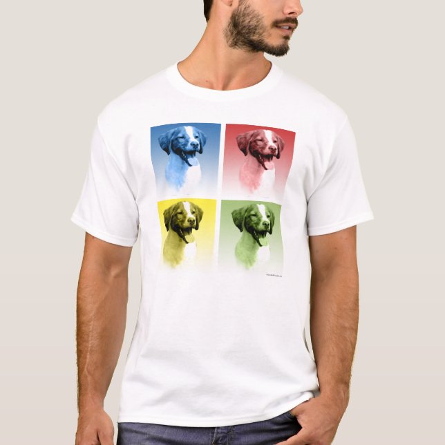 Camiseta Brittany Spaniel Pop Art (Anverso)