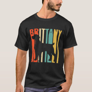 Camiseta Brittany Spaniel Retro 1970 Perro Silhouette Britt