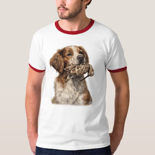 Camiseta Brittany Spaniel y caza de chocha (Anverso)