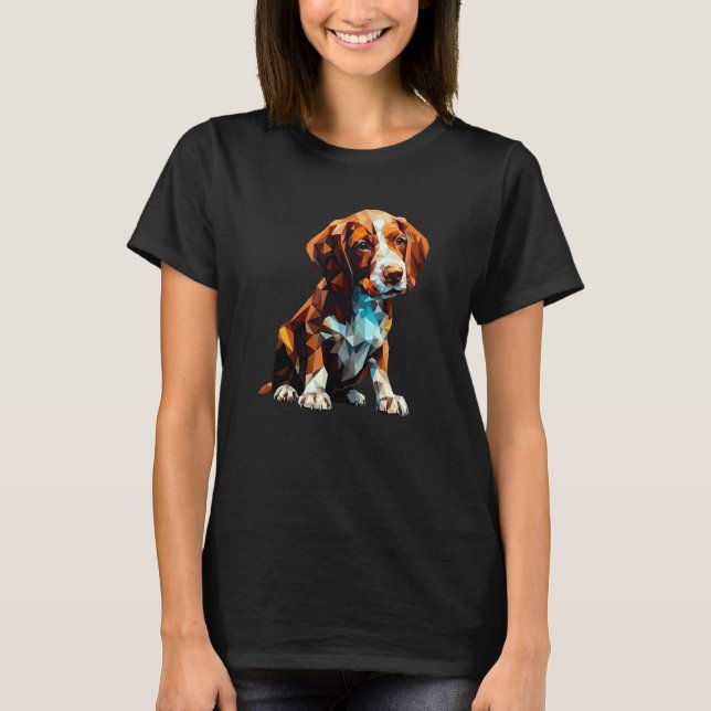 Camiseta Brittany Springer Puppy Dog Pop Art (Anverso)