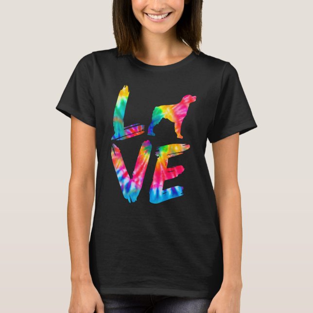 Camiseta Brittany Tie Dye Love Dog Mom Dad (Anverso)