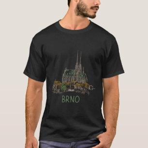 Camiseta Brno República Checa Mano única dibujando regalos 
