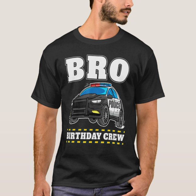 Camiseta Bro Birthday Credencial Policía Oficial de Policía (Anverso)