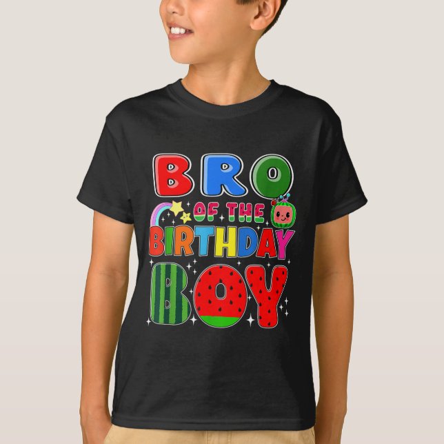 Camiseta Bro Of The Birthday Boy Melon Family Matching Funn (Anverso)