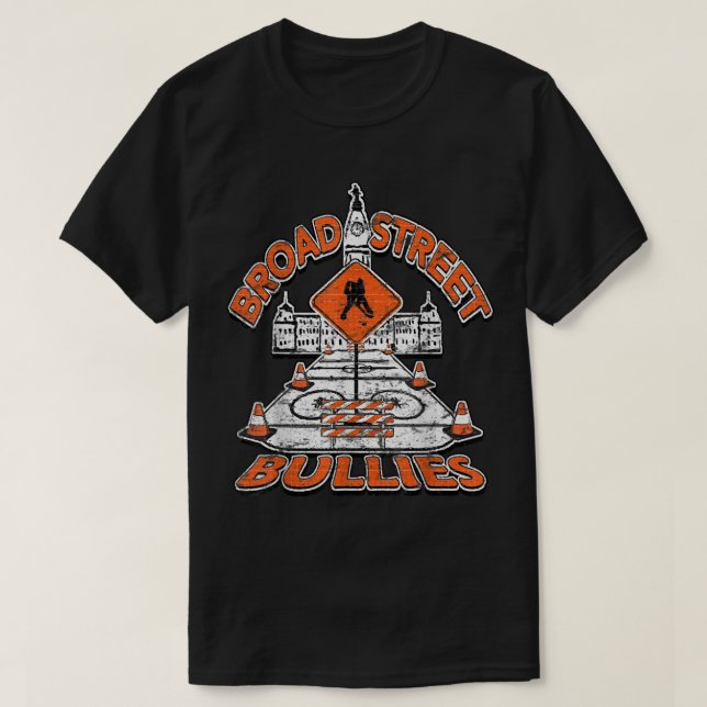 Camiseta Broad Street Bullies Filadelfia Naranja y negro (Diseño del anverso)
