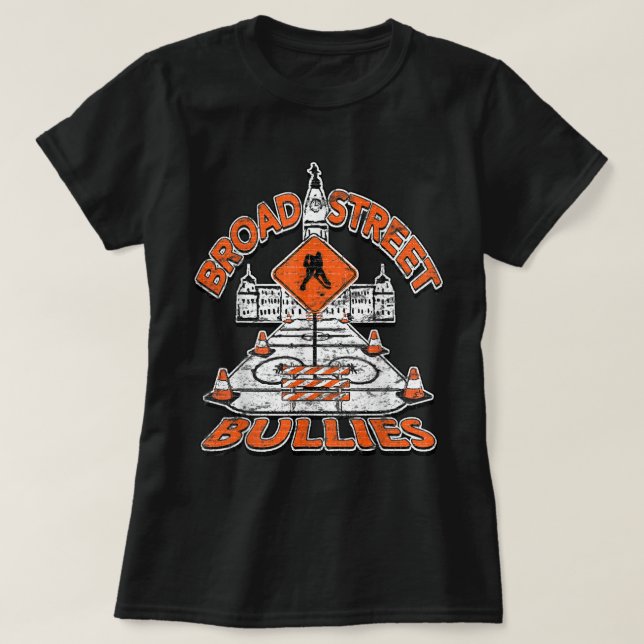 Camiseta Broad Street Bullies Filadelfia Naranja y negro (Diseño del anverso)