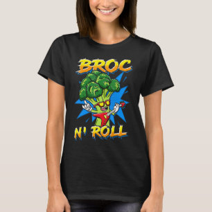 Camiseta Broc N' Roll Broccoli Rockstar Guitar Player Art