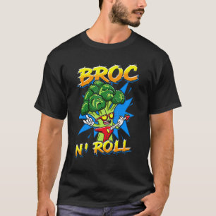 Camiseta Broc N' Roll  Brócoli  Artista de Guitarra Rocksta