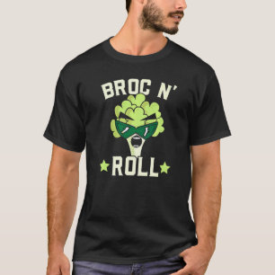 Camiseta Broc N 'Roll Brócoli Vegano Verdura Saludable Vege