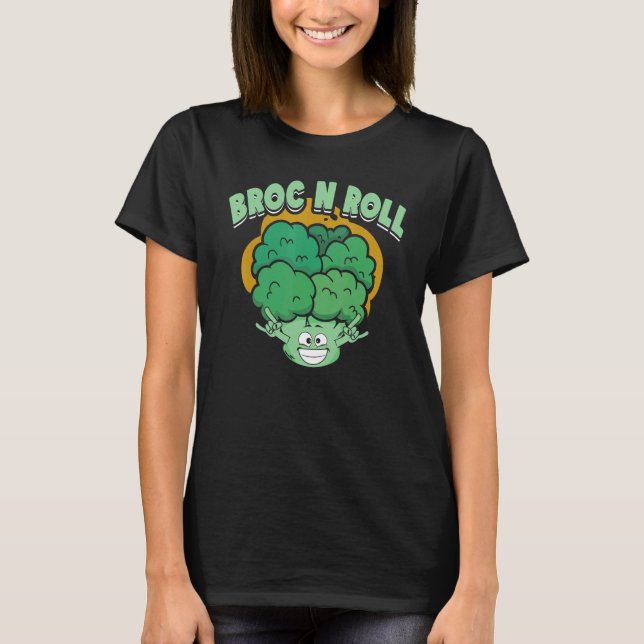 Camiseta Broc N Roll   Vegan Vegetarian Broccoli Vegetable (Anverso)