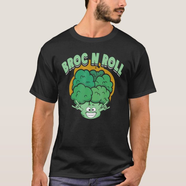 Camiseta Broc N Roll   Vegan Vegetarian Broccoli Vegetable (Anverso)
