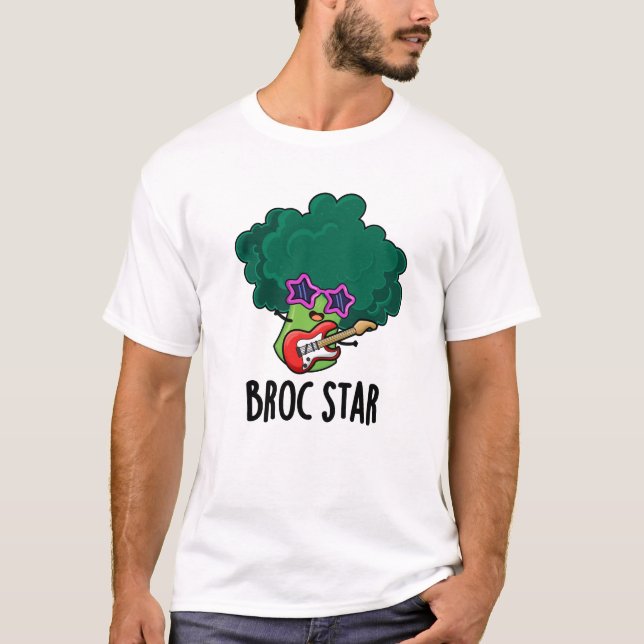 Camiseta Broc Star Funny Brocolli Rock Star Pun (Anverso)