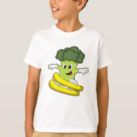 Broccoli como esquiador con esquí