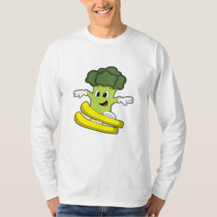 Camiseta Broccoli como esquiador con esquí
