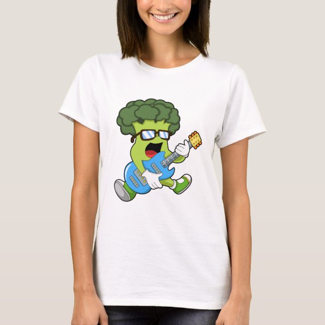 Camiseta Broccoli como músico con guitarra (Anverso)