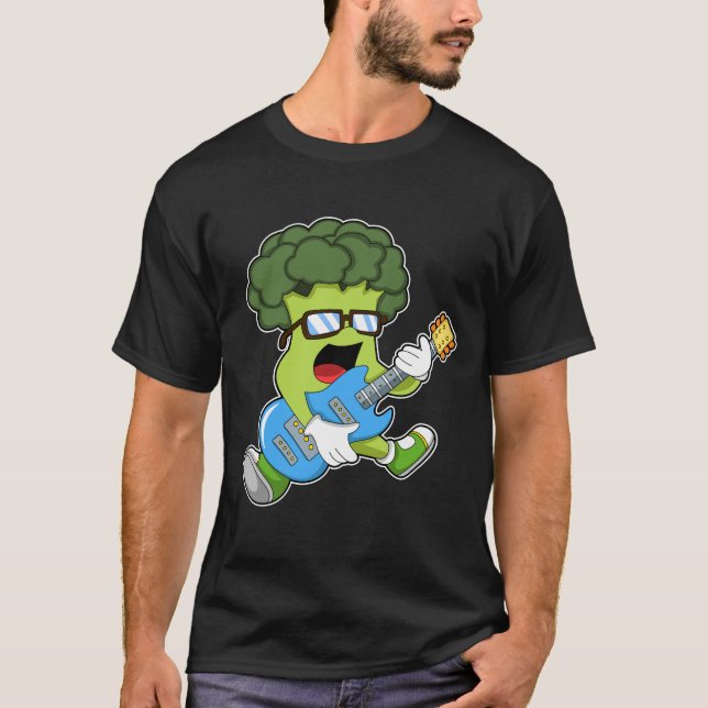 Camiseta Broccoli como músico con guitarra (Anverso)