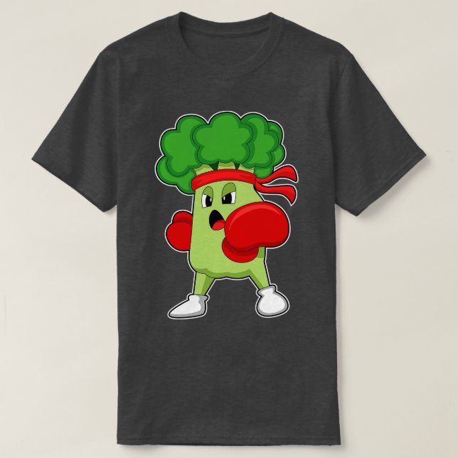 Camiseta Broccoli en boxeo con guantes de boxeo (Diseño del anverso)