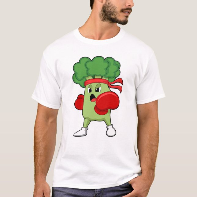 Camiseta Broccoli en boxeo con guantes de boxeo (Anverso)