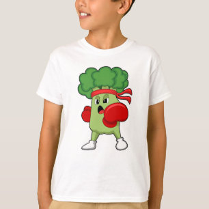 Camiseta Broccoli en boxeo con guantes de boxeo
