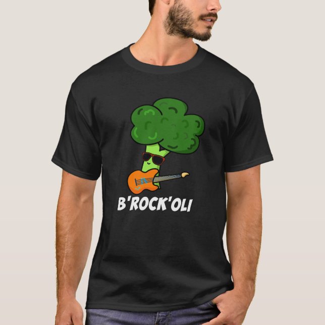 Camiseta Broccoli Pun Dark BG B-Rock-Oli Funny Rocker (Anverso)