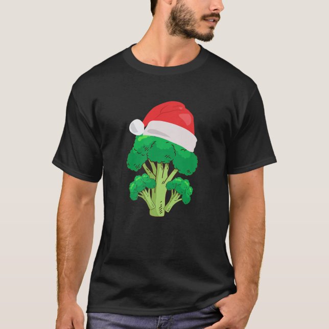 Camiseta Broccoli Santa Hat Navidades Vegetarianos (Anverso)