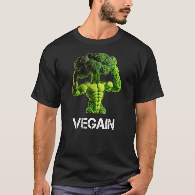 Camiseta Broccoli Vegan Bodybuilder Lif peso de alimentació (Anverso)