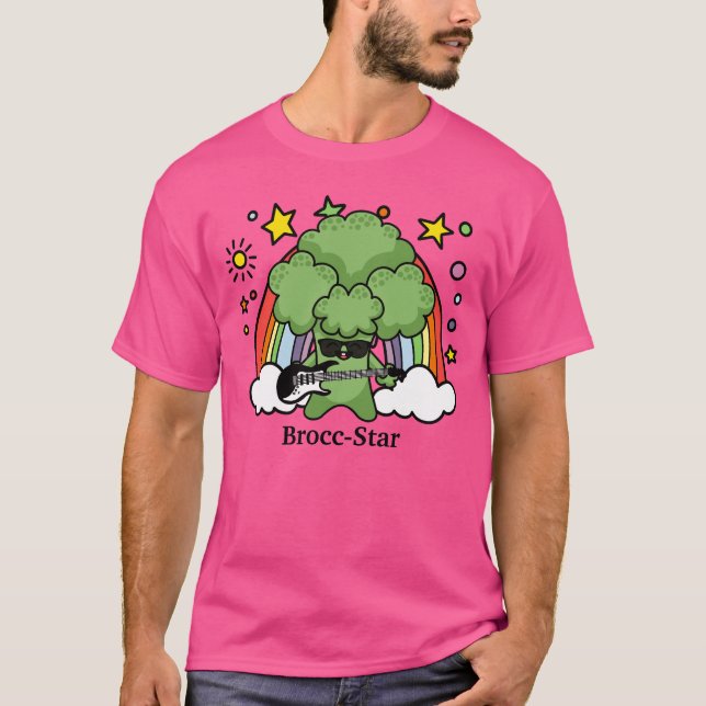 Camiseta Broccoli Verde Brocc, estrella de rock (Anverso)