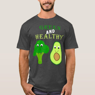 Camiseta Broccoli y Aguacate verde para la salud