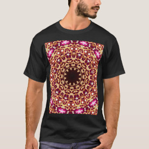 Camiseta Broche Mandala, fondo geométrico vintage.