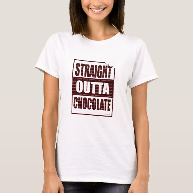 Camiseta Broche satinado divertido de chocolate (Anverso)