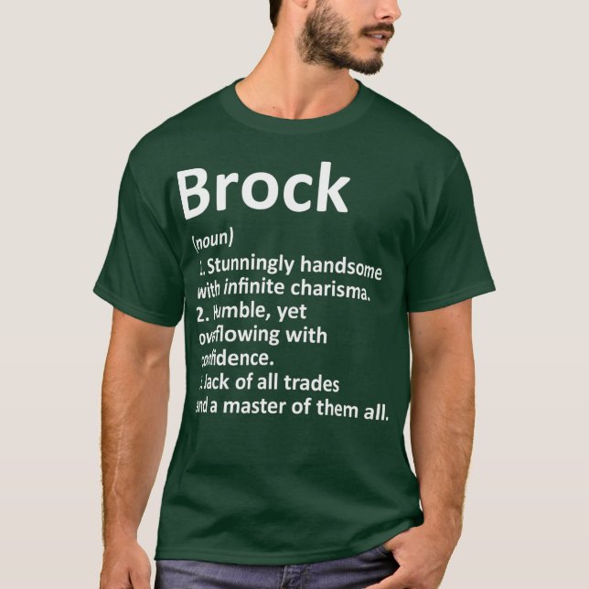 Camiseta BROCK Definition Personalized Name Funny Gift (Anverso)