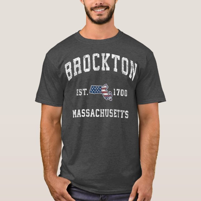 Camiseta Brockton Massachusetts MAMÁ la bandera estadounide (Anverso)