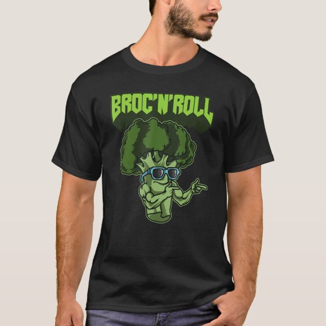 Camiseta Broc'n'roll Veggie Vegan Vegetarian Broccoli (Anverso)