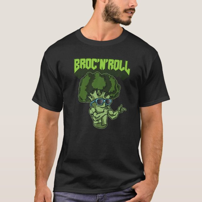 Camiseta Broc'n'roll Veggie Vegan Vegetarian Broccoli (Anverso)