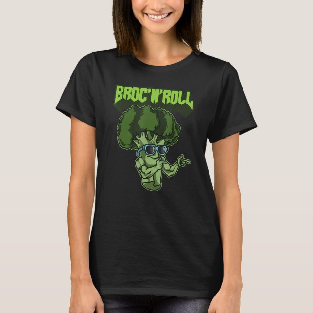 Camiseta Broc'n'roll Veggie Vegan Vegetarian Broccoli (Anverso)