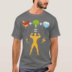 Camiseta Brocoli de pollo y culturista de arroz