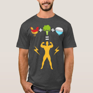 Camiseta Brocoli de pollo y culturista de arroz