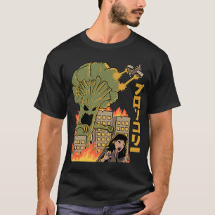 Camiseta Brocoli japonés de comida ataca a Kaiju Anime