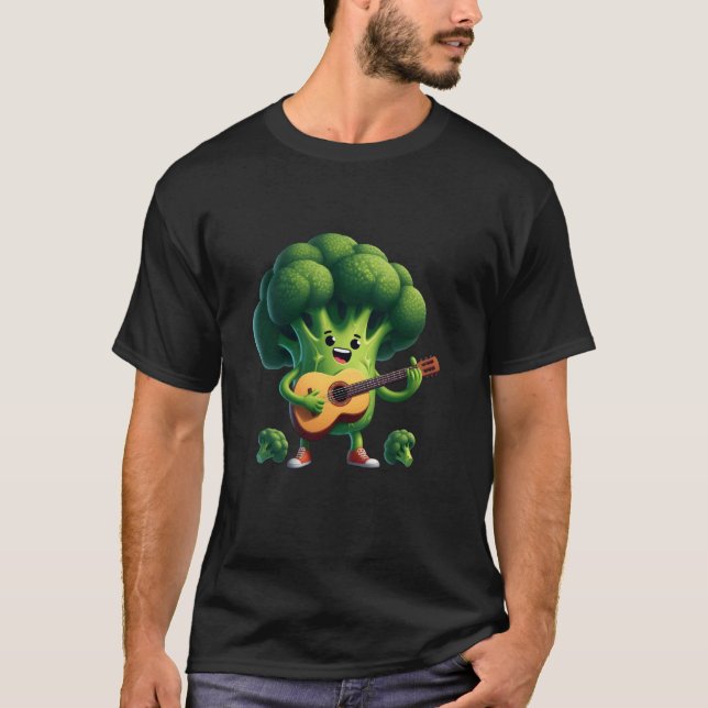 Camiseta Brócoli Tocando Guitarra (Anverso)