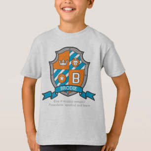 Camiseta Brodie boys B Nombre y significa escudo de caballe