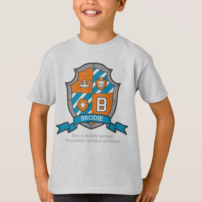Camiseta Brodie boys B Nombre y significa escudo de caballe (Anverso)