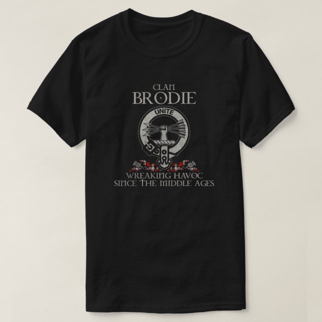 Camiseta Brodie Dress Clan escudo Escocia apellido tartan (Diseño del anverso)